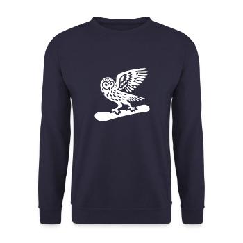 Eule Snowboard Snowboarder Minimalistisches Design - Unisex Pullover - Navy - Vorne - Alina (178cm) & Michal (187cm)