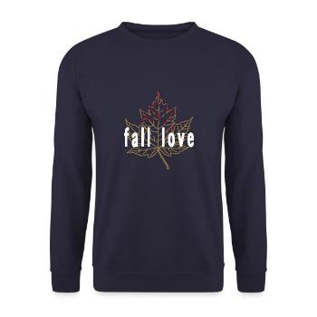 fall love Herbst bunt - Unisex Pullover - Navy - Vorne - Alina (178cm) & Michal (187cm)