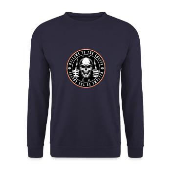 Welcome to the Ghetto - Crane prison - Unisex Sweatshirt - navy - Front - Alina (178cm) & Michal (187cm)