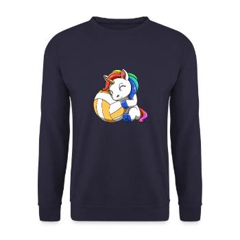 Volley-ball Licorne - Sweat-shirt Unisexe - marine - Devant - Alina (178cm) & Michal (187cm)