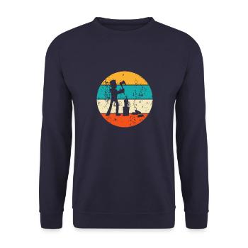 Holzfäller Baumfäller Waldarbeiter - Unisex Pullover - Navy - Vorne - Alina (178cm) & Michal (187cm)