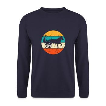 Trabrennsport Trabrennen Pferde Pferdesport Traber - Unisex Pullover - Navy - Vorne - Alina (178cm) & Michal (187cm)