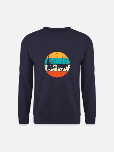 Vintage Retro Pferdekutsche Kutsche Kutscher - Unisex Pullover - Navy