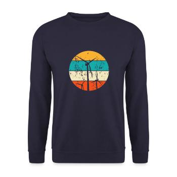 Erneuerbare Energien Windenergie Windkraft - Unisex Pullover - Navy - Vorne - Alina (178cm) & Michal (187cm)