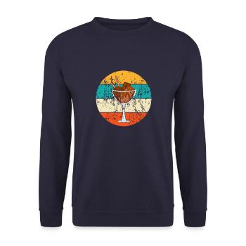 Vintage Retro Eisbecher - Unisex Pullover - Navy - Vorne - Alina (178cm) & Michal (187cm)