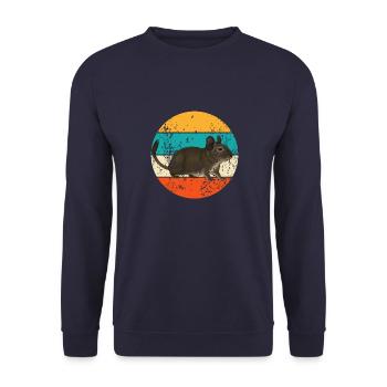 Vintage Retro Degu Nager Nagetiere - Unisex Pullover - Navy - Vorne - Alina (178cm) & Michal (187cm)