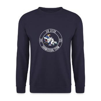 Brasilianisches Jiu Jitsu und Grappling - Jiu - Unisex Pullover - Navy - Vorne - Alina (178cm) & Michal (187cm)
