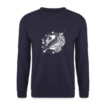 Simurgh Persien Religion Iranische Kultur Faravaha - Unisex Pullover - Navy - Vorne - Alina (178cm) & Michal (187cm)