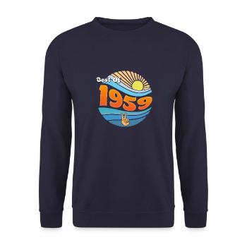 Retro 1959 – Celebrating 66 Legendary Years - Unisex Sweatshirt - navy - Front - Alina (178cm) & Michal (187cm)