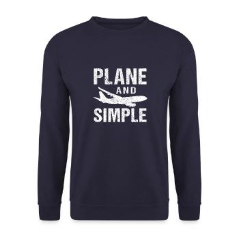 Flugzeug Airplane Vintage Luftfahrt Sprüche - Unisex Pullover - Navy - Vorne - Alina (178cm) & Michal (187cm)