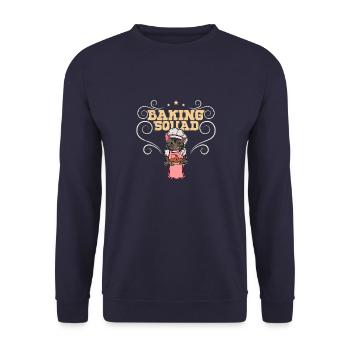 Katze Dessert Konditorei Backen Geschenk - Unisex Pullover - Navy - Vorne - Alina (178cm) & Michal (187cm)