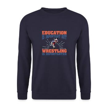 Ringen Wrestler Sportart Freistilringen Spruch - Unisex Pullover - Navy - Vorne - Alina (178cm) & Michal (187cm)