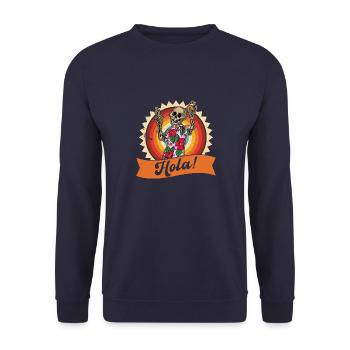 Skeleton Vacation Summer Mexico Beach Taco - Unisex Sweatshirt - navy - Front - Alina (178cm) & Michal (187cm)