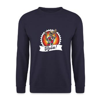 Skeleton Vacation Summer Mexico Beach Taco - Unisex Sweatshirt - navy - Front - Alina (178cm) & Michal (187cm)