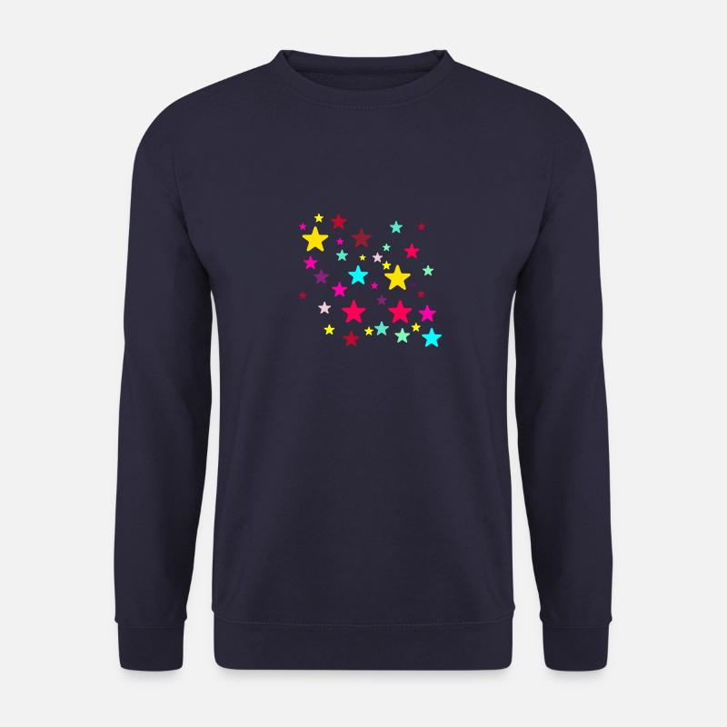Stjerner, stjerne, farverige stjerner - Unisex sweater - marineblå