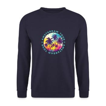 Visite des palmiers d’Amsterdam - Sweat-shirt Unisexe - marine - Devant - Alina (178cm) & Michal (187cm)