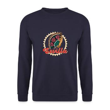 Andalusien Andalusisch Sevilla Flamenco Tanz - Unisex Pullover - Navy - Vorne - Alina (178cm) & Michal (187cm)