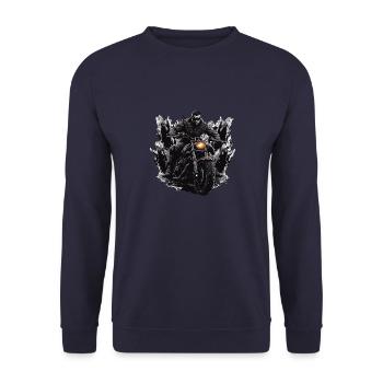 Motorcycle Biker - Unisex Sweatshirt - navy - Front - Alina (178cm) & Michal (187cm)