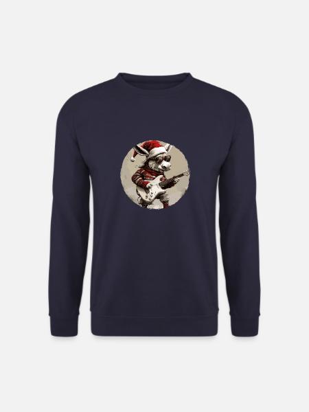 Donkey Christmas Rocker Guitar - Unisex Sweatshirt - navy