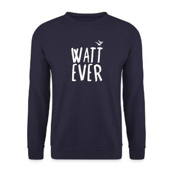 Wattever - Wattenmeer Norddeutsche Küste - Unisex Pullover - Navy - Vorne - Alina (178cm) & Michal (187cm)