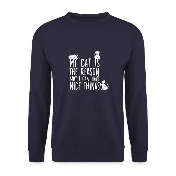 Propriétaire de chat Motif Cats Fan Propriétaire de chat - Sweat-shirt Unisexe - marine - Devant - Alina (178cm) & Michal (187cm)