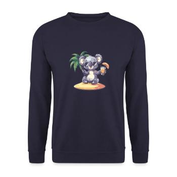Palmier d’été de l’île Koala - Sweat-shirt Unisexe - marine - Devant - Alina (178cm) & Michal (187cm)