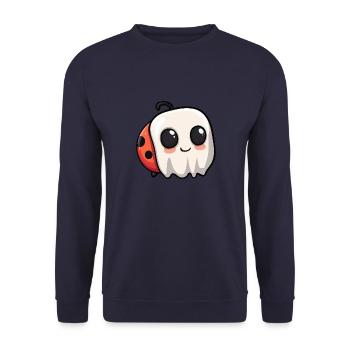 Ladybug Halloween Funny Ghost - Unisex Sweatshirt - navy - Front - Alina (178cm) & Michal (187cm)
