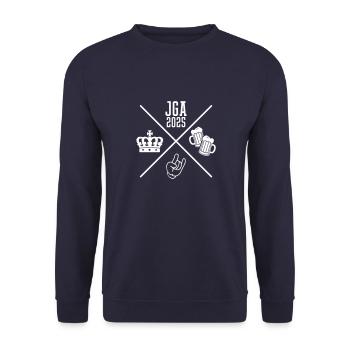 Jga 2025 Junggesellen abschied Party - Unisex Pullover - Navy - Vorne - Alina (178cm) & Michal (187cm)