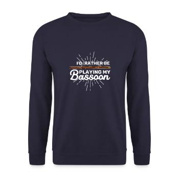 Orchester Bassoon Blasinstrument Fagott - Unisex Pullover - Navy - Vorne - Alina (178cm) & Michal (187cm)