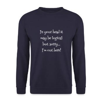 In your head it may be logical.... - Unisex Sweatshirt - navy - Front - Alina (178cm) & Michal (187cm)