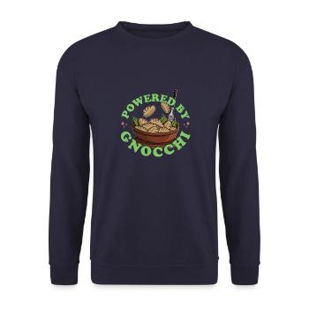 Italien Gnocchi Pasta Nudeln Italienisch Teig - Unisex Pullover - Navy - Vorne - Alina (178cm) & Michal (187cm)