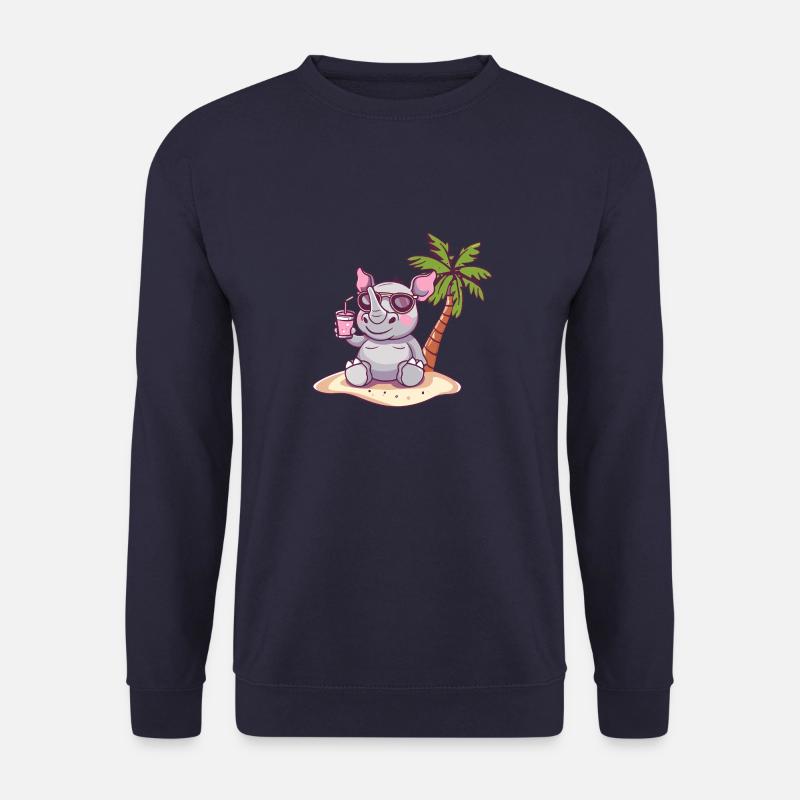 Rhinoceros, Island, Summer, Palm - Unisex Sweatshirt - navy