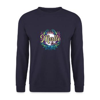 Malle Crew Urlaub - Unisex Pullover - Navy - Vorne - Alina (178cm) & Michal (187cm)