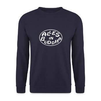 alles in buddha - Unisex Pullover - Navy - Vorne - Alina (178cm) & Michal (187cm)