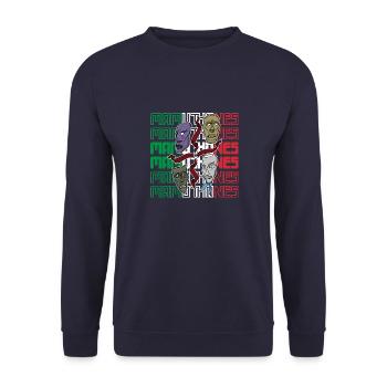 Sardinien Sardisch Italien Mittelmeer Sardegna - Unisex Pullover - Navy - Vorne - Alina (178cm) & Michal (187cm)