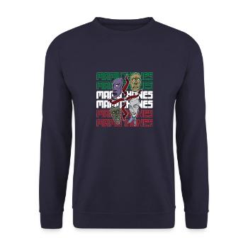 Sardinien Sardisch Italien Mittelmeer Sardegna - Unisex Pullover - Navy - Vorne - Alina (178cm) & Michal (187cm)