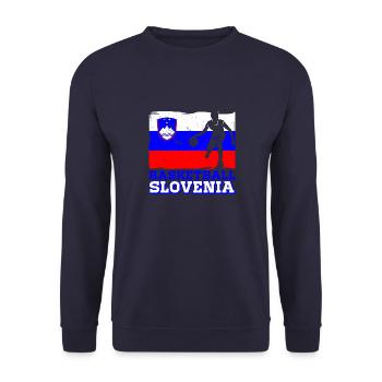 Slowenien Balkan Flagge Slowenen Urlaub - Unisex Pullover - Navy - Vorne - Alina (178cm) & Michal (187cm)