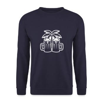 Beer Beach Palm Trees Island - Unisex Sweatshirt - navy - Front - Alina (178cm) & Michal (187cm)