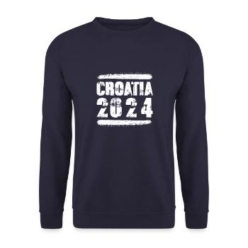 Croatia 2024 Team - Unisex Sweatshirt - navy - Front - Alina (178cm) & Michal (187cm)