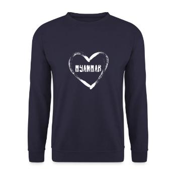 Myanmar Asien Flagge Birma Burmesisch Reise - Unisex Pullover - Navy - Vorne - Alina (178cm) & Michal (187cm)