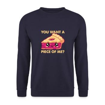 You want a piece of me Kawaii Pumpkin Pie Li - Unisex Sweatshirt - navy - Front - Alina (178cm) & Michal (187cm)