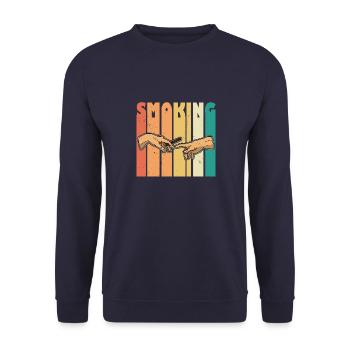 Cigar Tobacco Saying Whiskey Cigar Lover - Unisex Sweatshirt - navy - Front - Alina (178cm) & Michal (187cm)