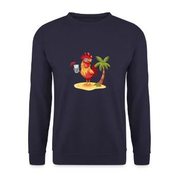 Palmier d’été de l’île du coq - Sweat-shirt Unisexe - marine - Devant - Alina (178cm) & Michal (187cm)