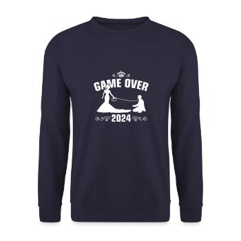 Game Over 2024 Hochzeit - Unisex Pullover - Navy - Vorne - Alina (178cm) & Michal (187cm)