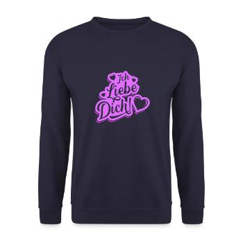 Je t’aime la Saint-Valentin - Sweat-shirt Unisexe - marine - Devant - Alina (178cm) & Michal (187cm)