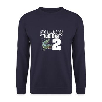 Dinosaurier Geschenk Kinder Urzeit Dino Spruch - Unisex Pullover - Navy - Vorne - Alina (178cm) & Michal (187cm)