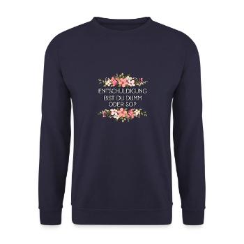 Excusez-moi, êtes-vous stupide ou quelque chose de misanthrope - Sweat-shirt Unisexe - marine - Devant - Alina (178cm) & Michal (187cm)