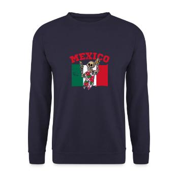 Tequila Skeleton Sommer Urlaub Mexiko Taco - Unisex Pullover - Navy - Vorne - Alina (178cm) & Michal (187cm)