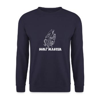 Summer Waves Surfing Octopus Water Sports Board - Unisex Sweatshirt - navy - Front - Alina (178cm) & Michal (187cm)
