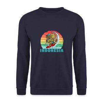Bali Barong Holidays Indonesia Ocean Surfers - Unisex Sweatshirt - navy - Front - Alina (178cm) & Michal (187cm)